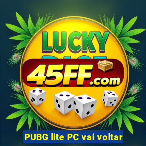PUBG lite PC vai voltar